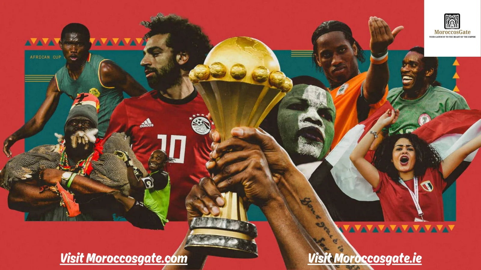 Africa Cup of Nations football match in a packed stadium.