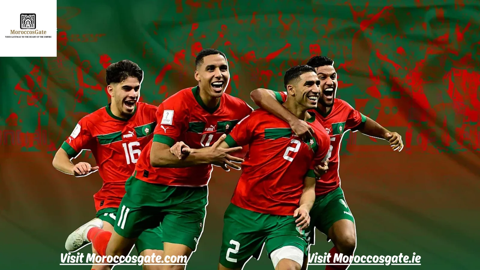 Morocco Football Team players celebrating a victory