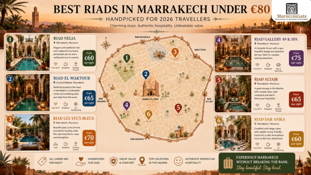 Best Riads in Marrakech Under €80 — Handpicked 2026