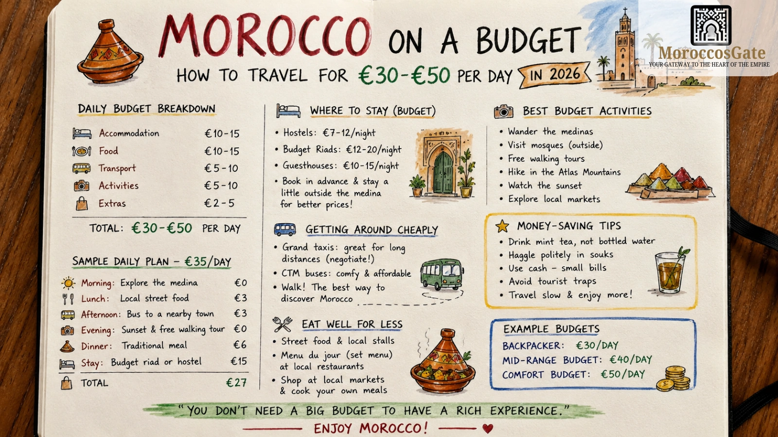 Morocco budget travel 2026