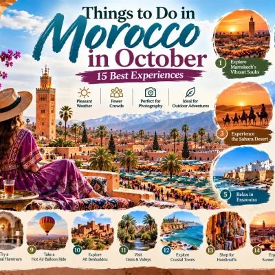 Things to do in Morocco in October, including Marrakech, Atlas Mountains and Sahara Desert